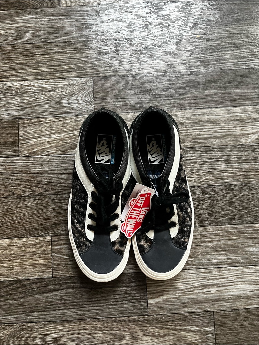 Vans Black Velvet with White Stripe Low-Top Sneakers